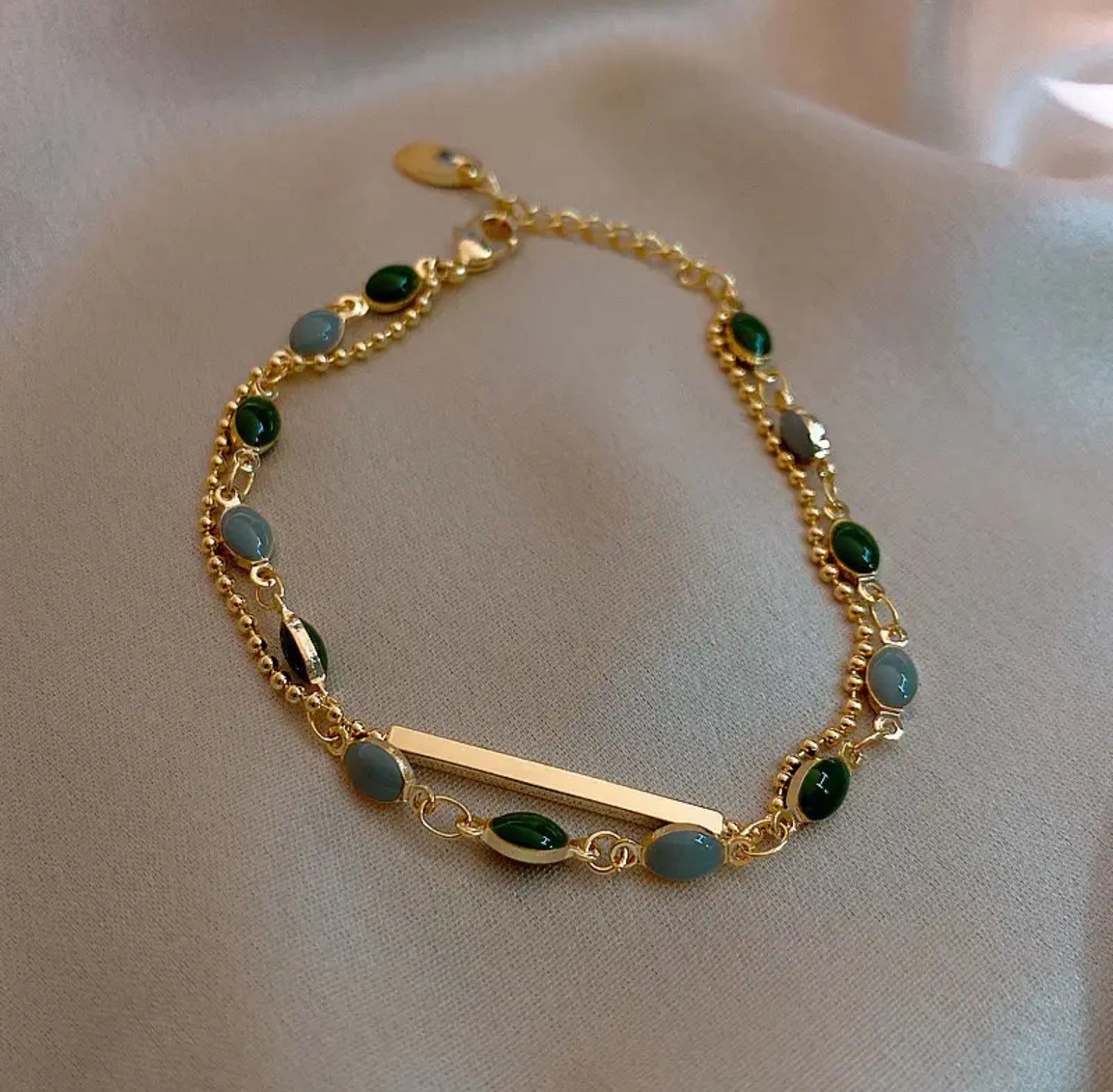 Estilo de verano, pulsera de doble capa de color fresco con diseño de margaritas
