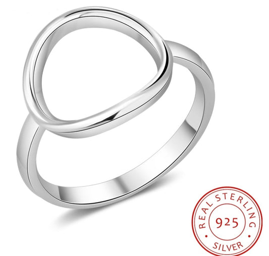  Anillos circulares abiertos de plata 925 para mujer