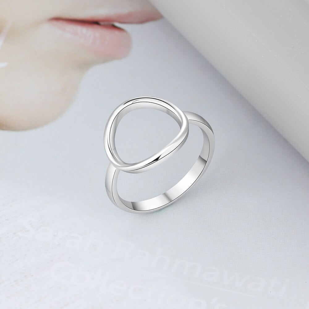  Anillos circulares abiertos de plata 925 para mujer